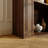 Wood Grain Entryway  1 Person Shoe Cabinet With LED Lights, 2-Tier Storage Console With Fluted Glass Doors For Small Spaces
