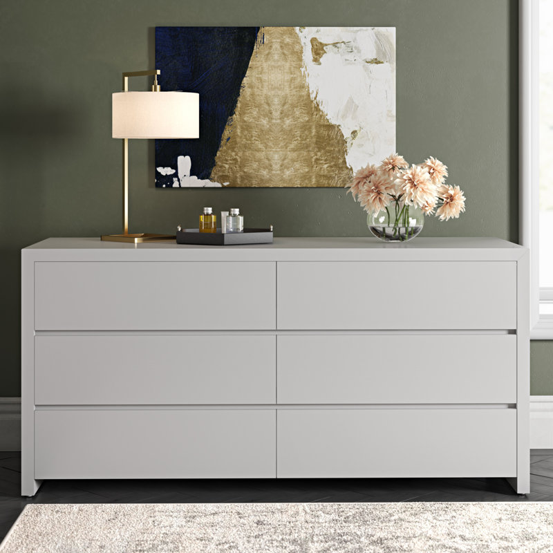 Blanche 67'' W 6 - Drawer Dresser, High Gloss White
