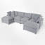 Grand canapé modulaire rembourré en U Larralde, 2 grandes chaises avec espace de rangement pour le salon, 2 coussins de soutien-1409335658