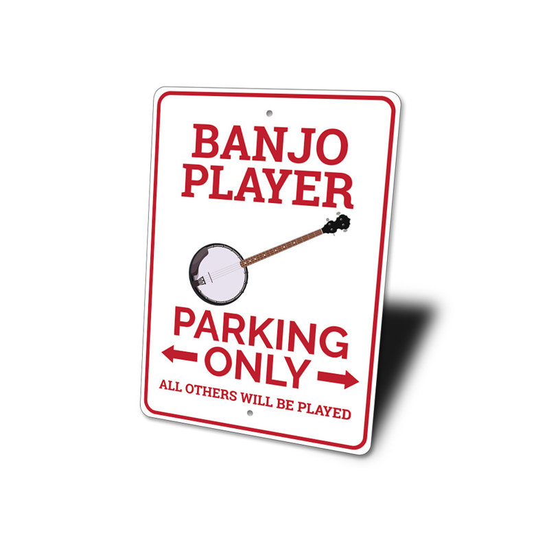 Enseigne de banjo en aluminium, H 18 po x l 12 po x P 0,06 po