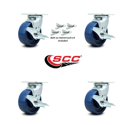 Caster with Roller Bearing and Brake/Swivel Lock