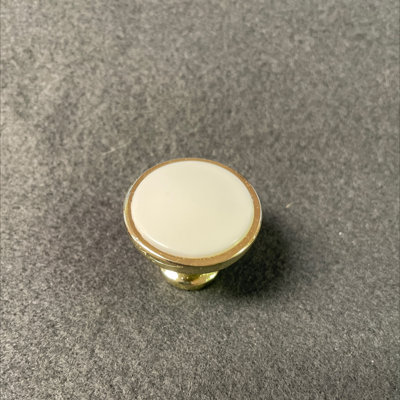 (5 Pack) (12-Pack) 1-1/4 inch White Insert Knob Polished Brass