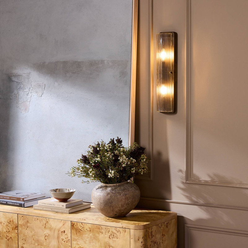 Kenji Sconce-Clear Reeded Glass