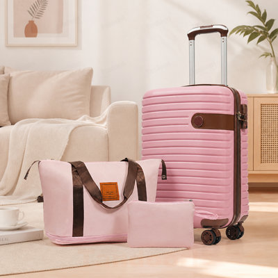 Ensembles de valises 3 pièces, valises de transport légères en plastique rigide avec roulettes 22 po x 14 po x 9 po, approuvées par les compagnies aériennes, 20 po
