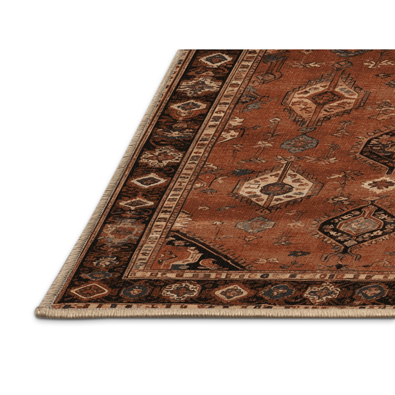 Tapis brun lavable à la machine, Rectangulaire 2 pi x 3 pi