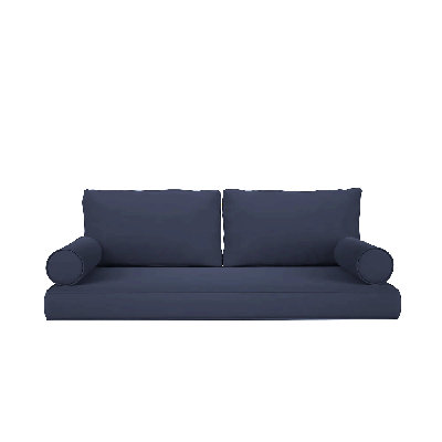  Ensemble de matelas et d'oreiller pour balançoire, 6 pieds, style 4, matelas 6 po, bleu marine