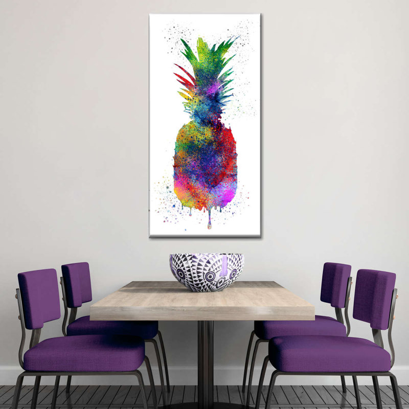 «Pineapple Color Splash Pineapple», reproduction sur toile, H 24 po x l 12 po x P 1,25 po