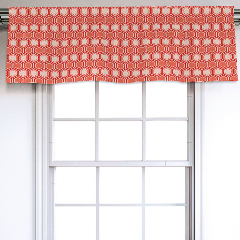 Sateen Geometric Ruffled Window Valance