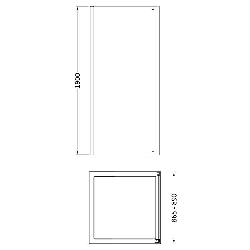 nuie Lucie 900mm Matt Black Side Panel