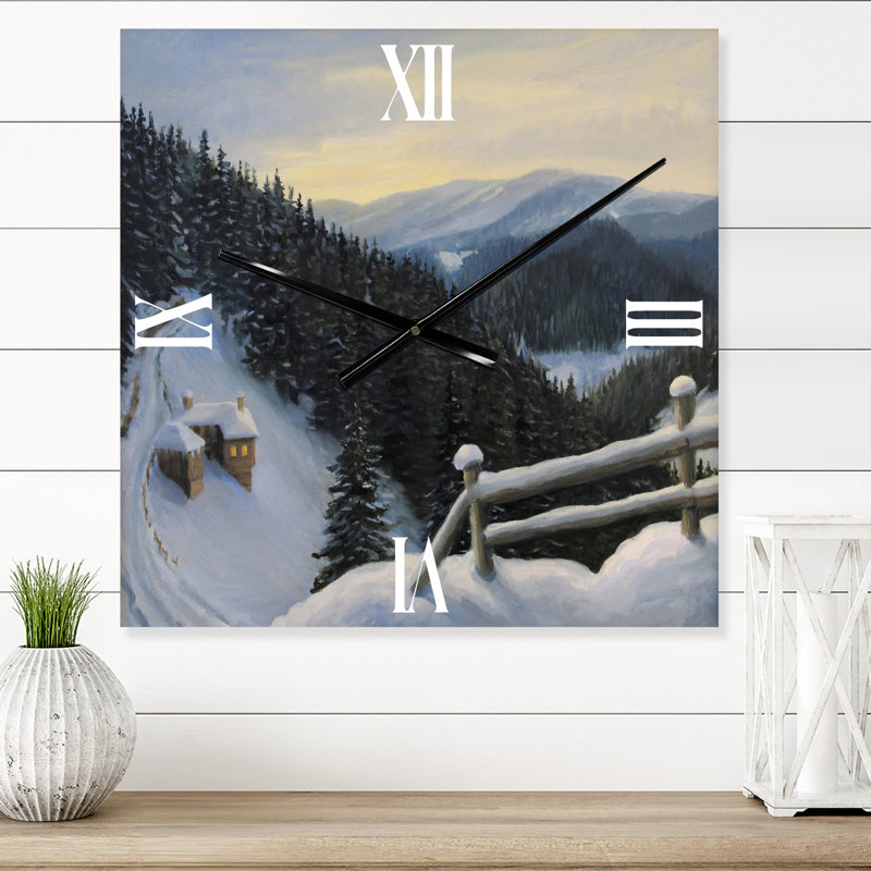 Horloge murale View on Snowy, Grand