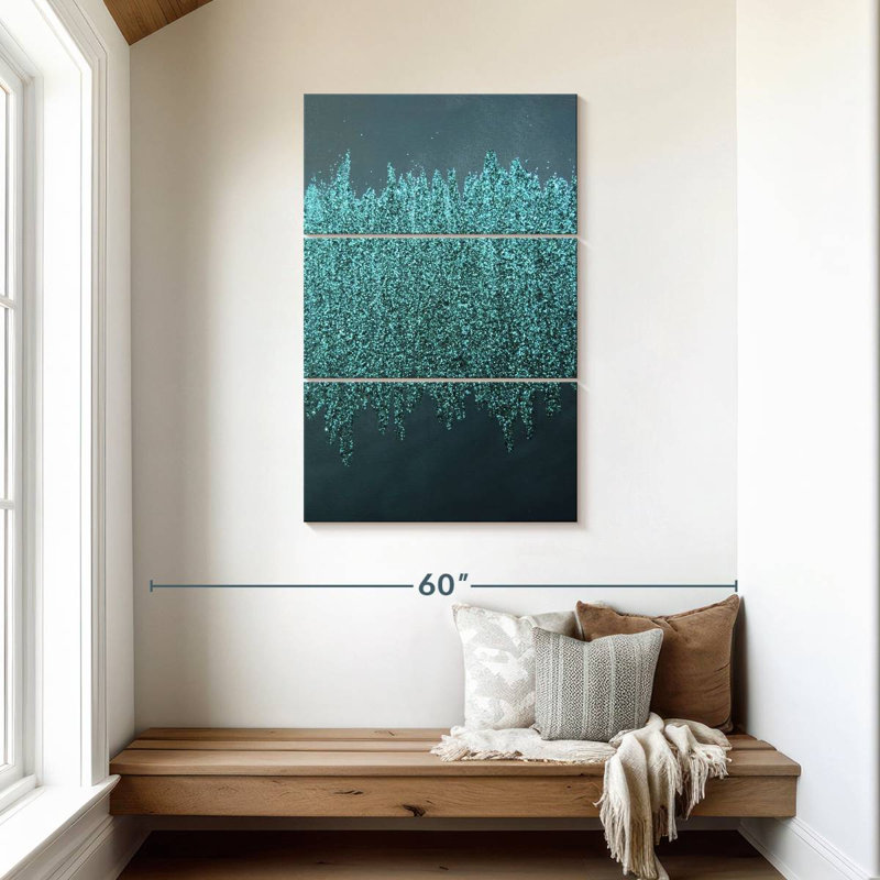 Avery Turquoise Shimmer, 45" H x 28" W