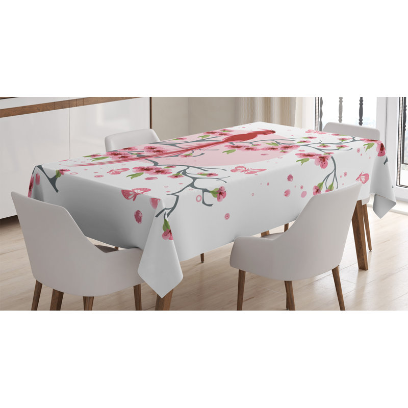 Japanese Dining Room Kitchen Tablecloth, 90" L x 60" W