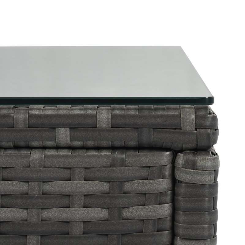 Ensemble de canapé d'extérieur rond en osier 8 pièces, canapé modulaire demi-lune avec table basse, rotin PE, coussins résistants à l'eau