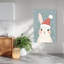 Cute Christmas Bunny Abstract Contemporary Rabbit Winter Forest Wall Art Print by Mathieu - Wrapped Canvas Print-418983408