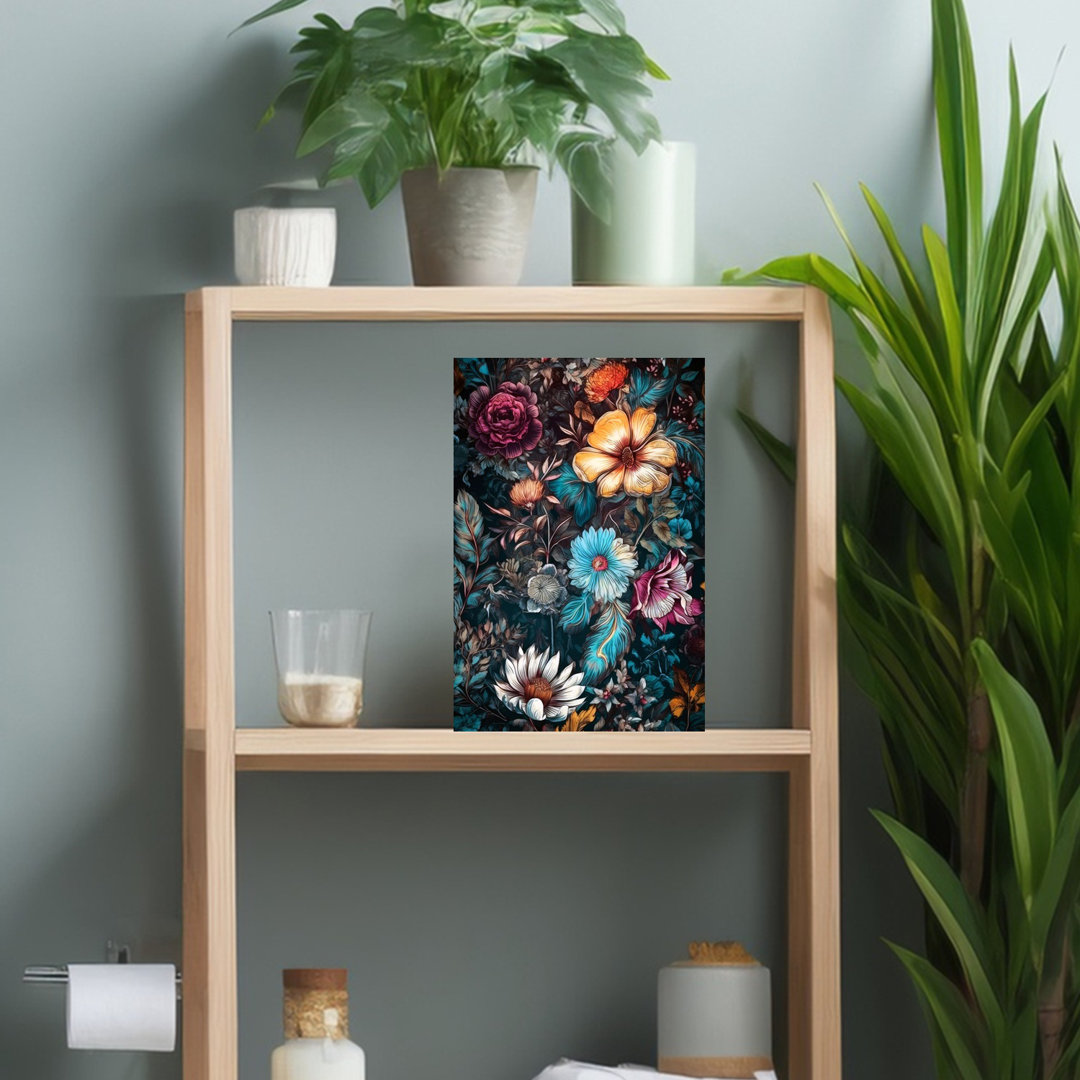 Moody Botanical Blooms Abstract Rose Succulent Flower Nature Wall Art Print