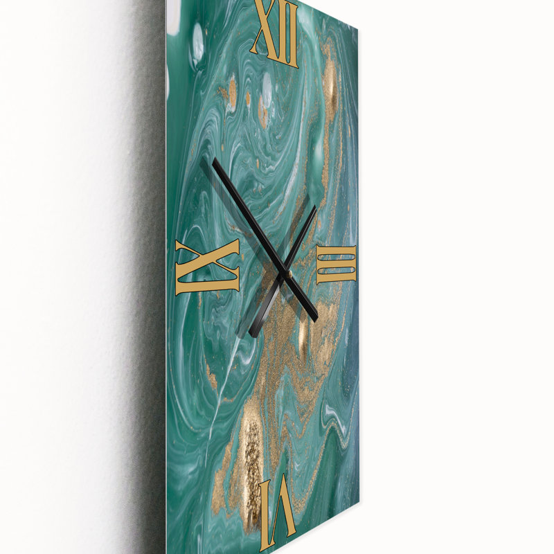 Horloge murale Glam Nature et marbre doré, Petit