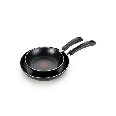 T-fal Essentials Nonstick Cookware, 2 Piece Fry Pan Set, 8 & 10 Inch, Black