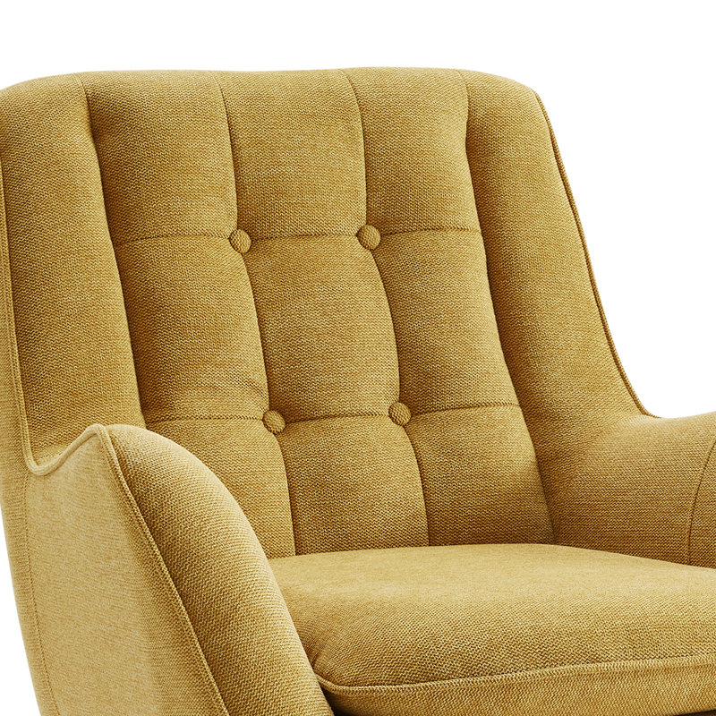 Fauteuil d'appoint rembourré l 30,31 po Brianne, Mélange de lin jaune