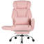 Chaise de bureau en chenille à pieds croisés avec accoudoirs rabattables, chaise de direction grande taille avec coussin lombaire et poches latérales-1362092646