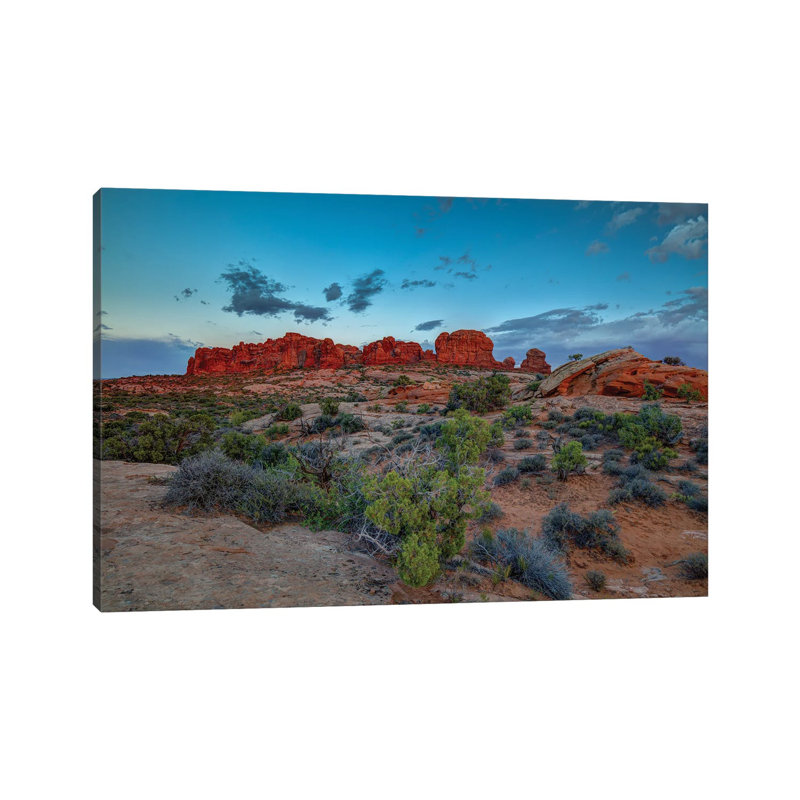 A Utah Rock And Glow Sunset - Wrapped Canvas Print, 30.48 cm H x 45.72 cm W