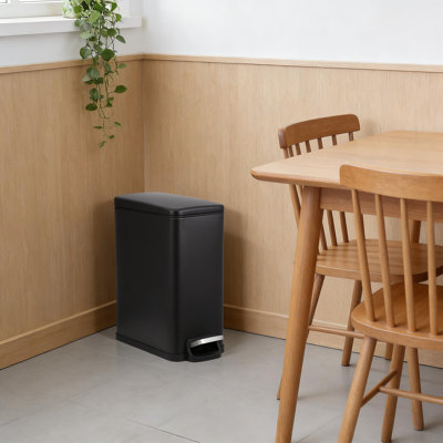 Poubelle en acier inoxydable 10 litres / 2,6 gallons avec seau intérieur amovible et pédale pour toilette, chambre à coucher, cuisine