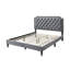 Lit plateforme à bord clouté Ava - Velours gris anthracite-1502079390