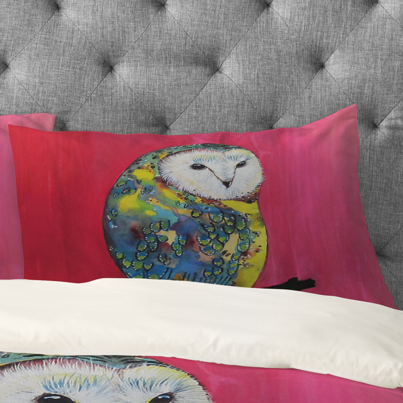 Owl on Lipstick Pillowcase, King