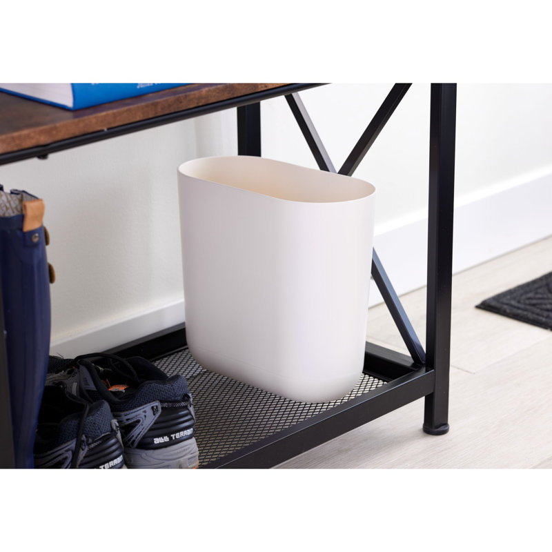Charcoal Recycled Plastic Slim Oval Waste Basket