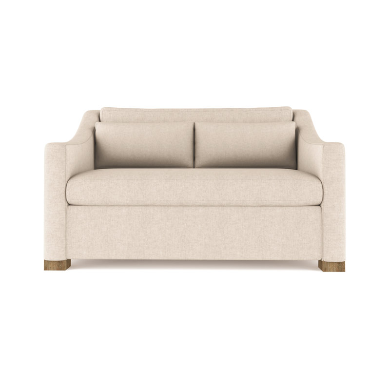 Causeuse Crosby, Velours moelleux huître, H 32,5 po x l 60 po x P 43 po, Patiné