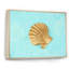 Coquillage doré sur bleu clair - reproduction sur toile-67394981-67394988