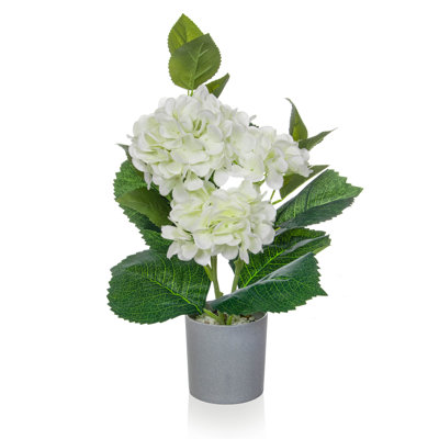 Polysilk Hydrangea Arrangement in Pot