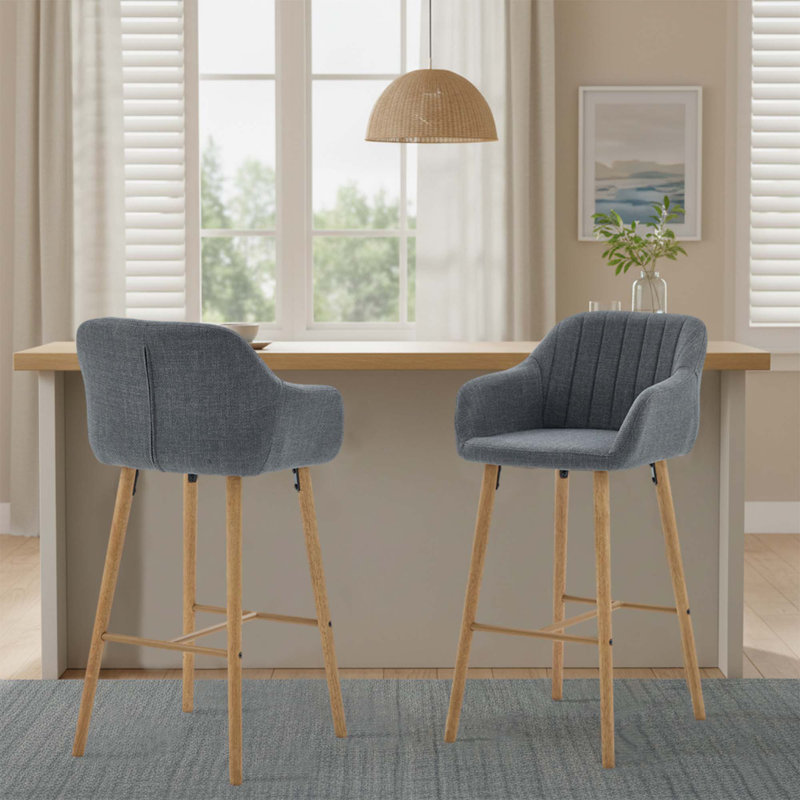 Ensemble de 2 tabourets de bar Minimalist, Gris