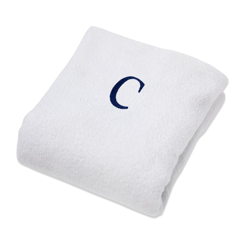100% Combed Cotton Terry Monogrammed Patio Chaise Lounge Chair Cover, C