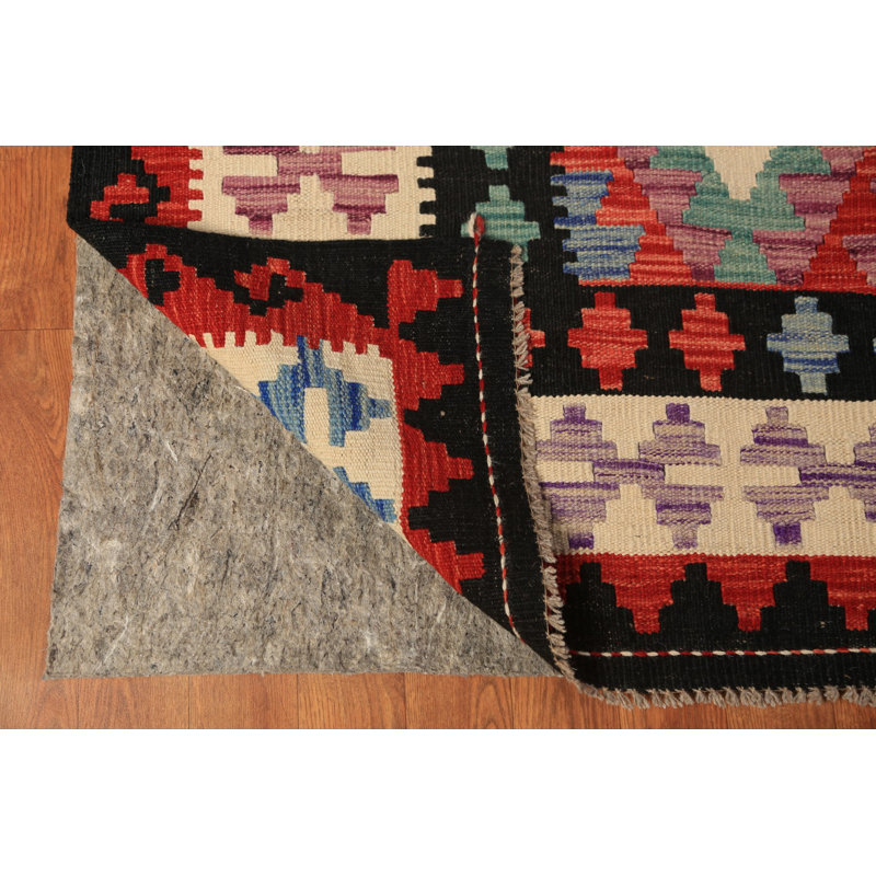 Tapis oriental kilim en laine à motif treillis complet 8 x 9