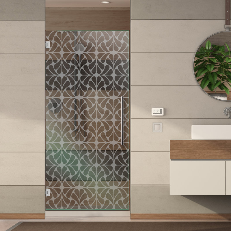 Porte de douche en verre givré l 31 1/2 po x H 75 po, Vers la droite, Non privé