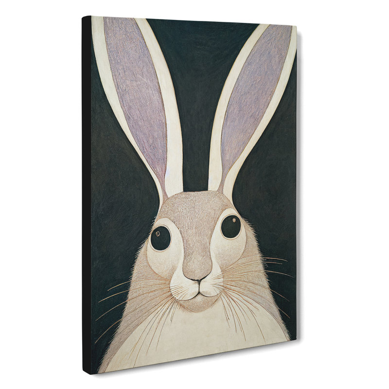 Vintage Hare Art No.2 - Wrapped Canvas Print, 50cm H x 35cm W x 3cm D