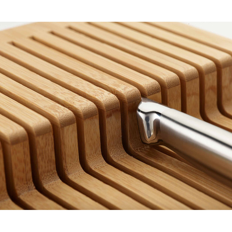 DrawerStore Large Bamboo 2-tier Knife Organizer