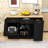 Modern Kitchen Island with Trash Bin Compartment, Sliding Doors, 3-Tier Spice Rack and Adjustable Storage-521768884