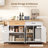 55" Kitchen Island with Kitchen Trash Cabinet, Lockable Wheels, 2 Large Drawers, and Spacious Storage Cabinets for Kitchen, Dining Room