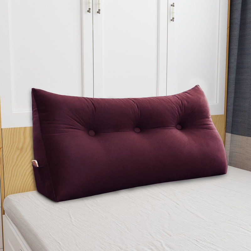 Triangle Reading Pillow, 50cm H x 100cm W, Wine Red
