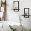Tablettes flottantes carrées, support à plantes murales, décoration murale de salle de bain, tablette décorative encadrée noire, ensemble chic et moderne de 2 pour le salon, le bureau à domicile, le bois massif, L + S