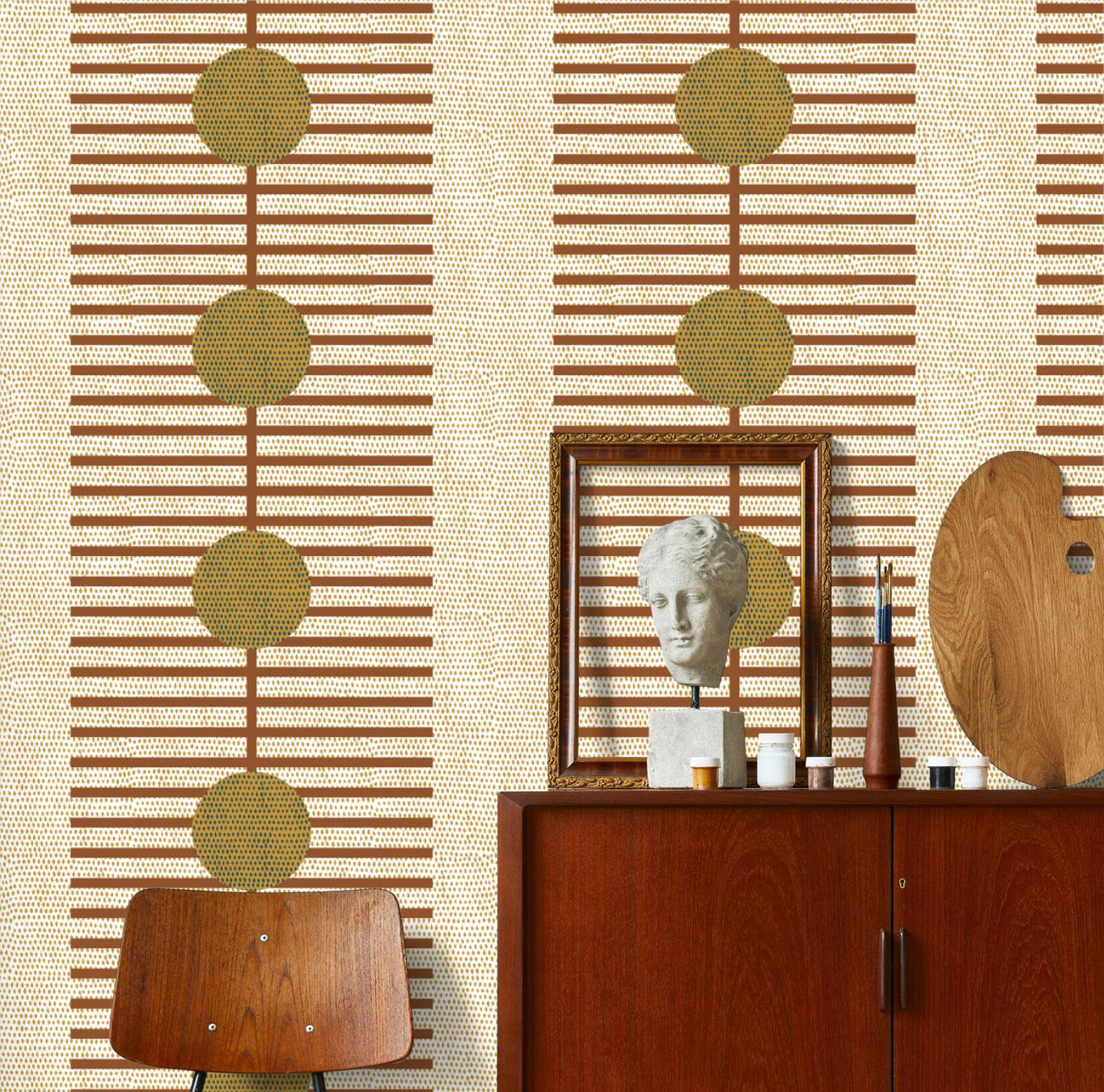 Nomalanga Self-Adhesive Wallpaper, Terracotta, Non-pasted