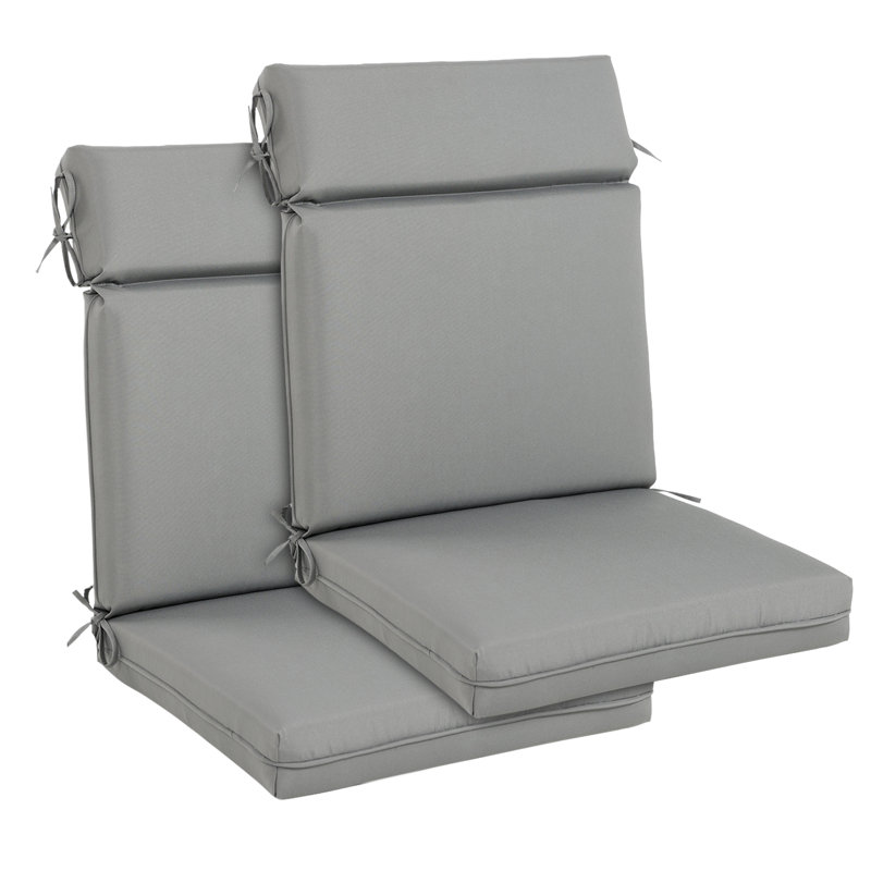 Outdoor Dining Chair Seat / Back Cushion, Gray, 20" x 17"