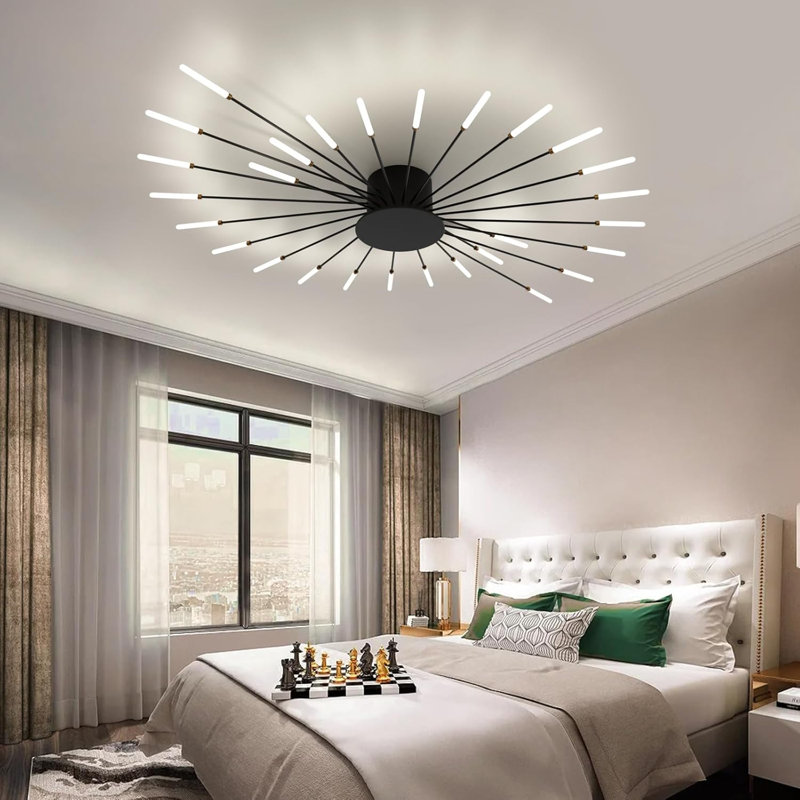 Acrylic LED Flush Mount, Matte Black