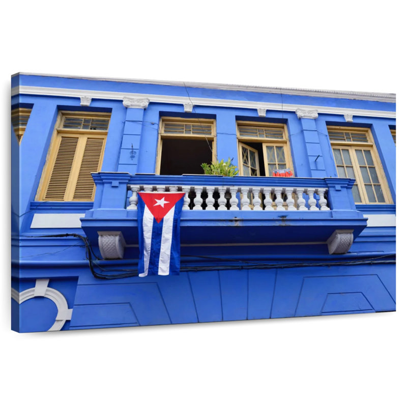 Lilie Cuba Flag On Terrace, 16'' H x 24'' W