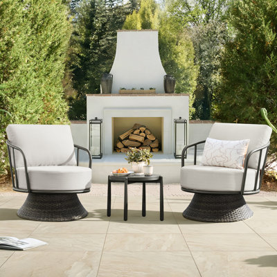 3-Piece Swivel Patio Conversation Set