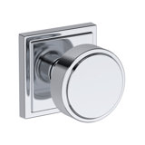 Vashon Full Dummy Knob with Stepped Square Rose in Lifetime (PVD) Satin Brass