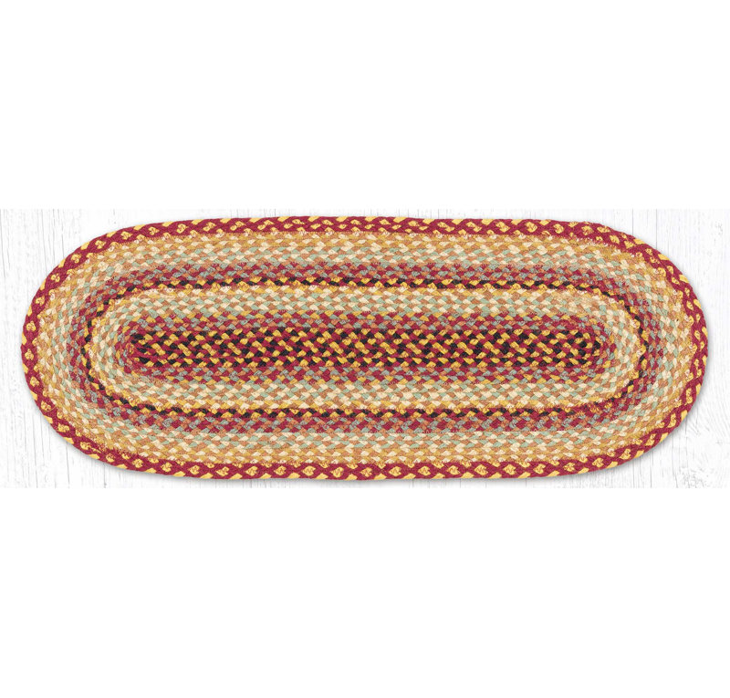 Chemin de table Earth Rugs, Burgundy/Grey/Cream