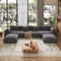 156.6'' Oversized U Shaped 6 Piece Modular Cloud Sectional Sofa with Two Ottoman
