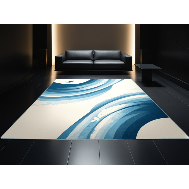 Tapis beige audacieux et éclectique moderne lavable à la machine Aust, 8 x 10